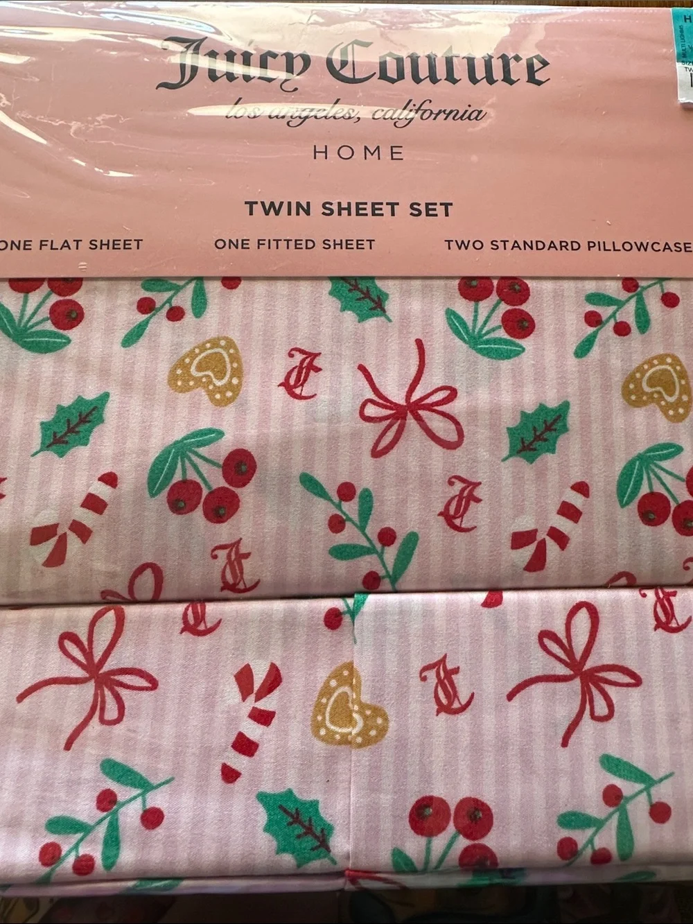 Juicy Couture Pink Floral Twin Sheet Set